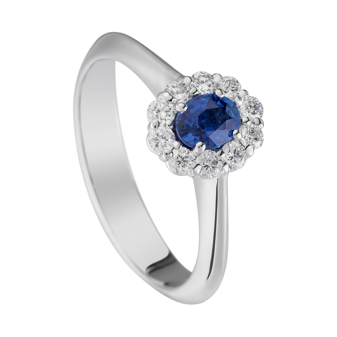 Golay 5x4 oval sapphire ring and diamonds