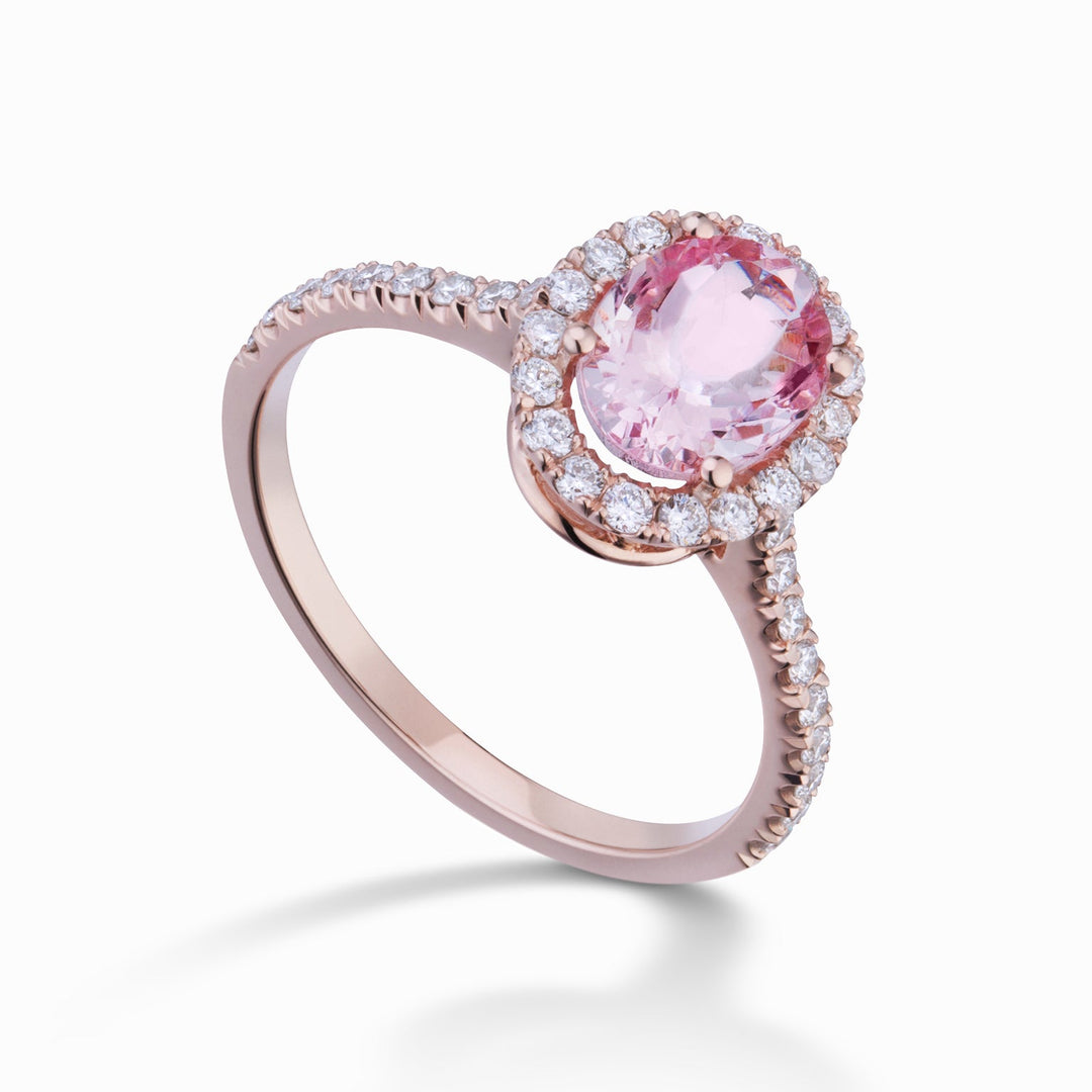 Golay Kunzite oval and diamond ring