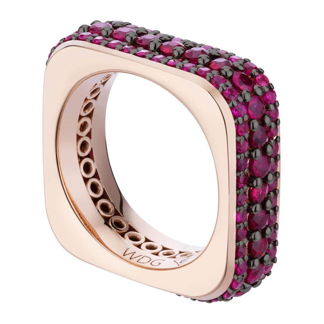 Golay Eternity Ring Cubika Line with Rubies
