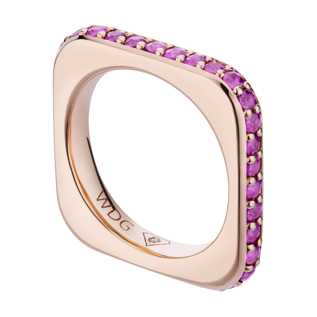 Golay Eternity Ring Line Cubika Sapphires Pink