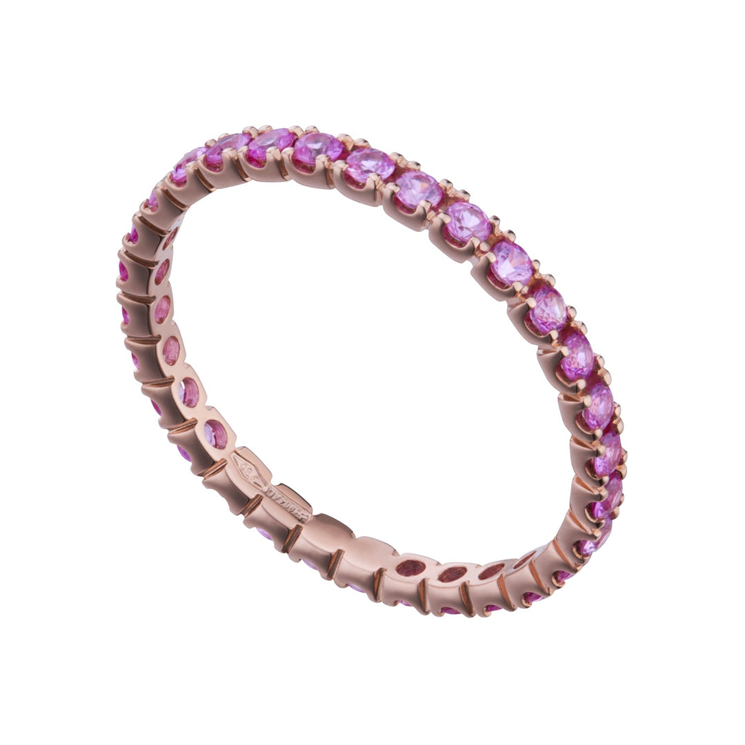 Golay -Eternitätsring mit Diamanten und rosa Saphiren