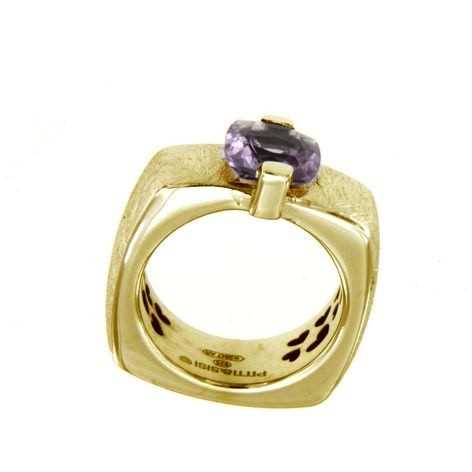 Pitti and Sisi Rainbow Ring 925 Silver Finish PVD Yellow Gold Quartz Purple AN 8593G/086