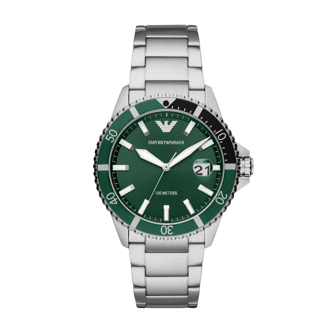 Reloj Emporio Armani para hombre Diver verde 42 mm de acero de cuarzo AR11338
