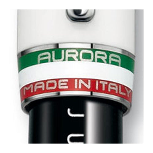 Aurora penna a sfera Ipsilon Juventus cappuccio in resina bianca corpo in resina nera B35-JWN - Capodagli 1937