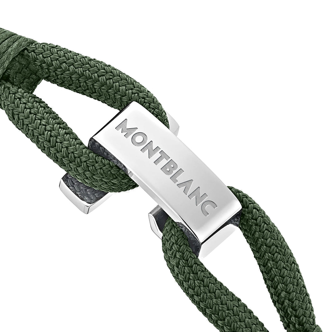 Montblanc Bracelet Wrap Me Steel and Nylon Green Size L 12838468