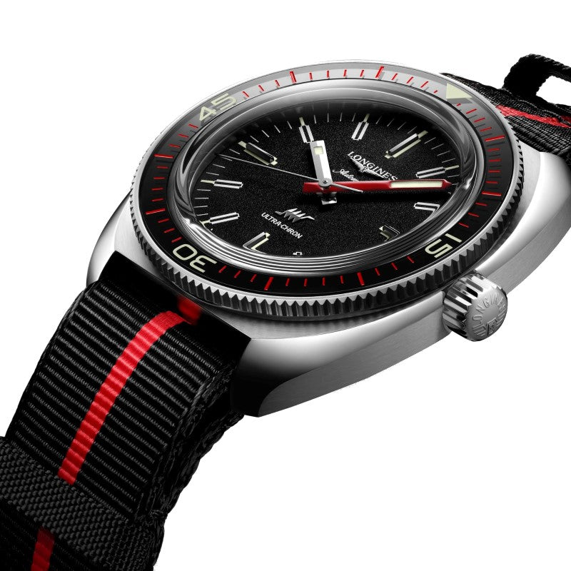 Longines boîtier de montre Ultra-Chron Edition 43mm noir automatique acier L2.836.4.52.8