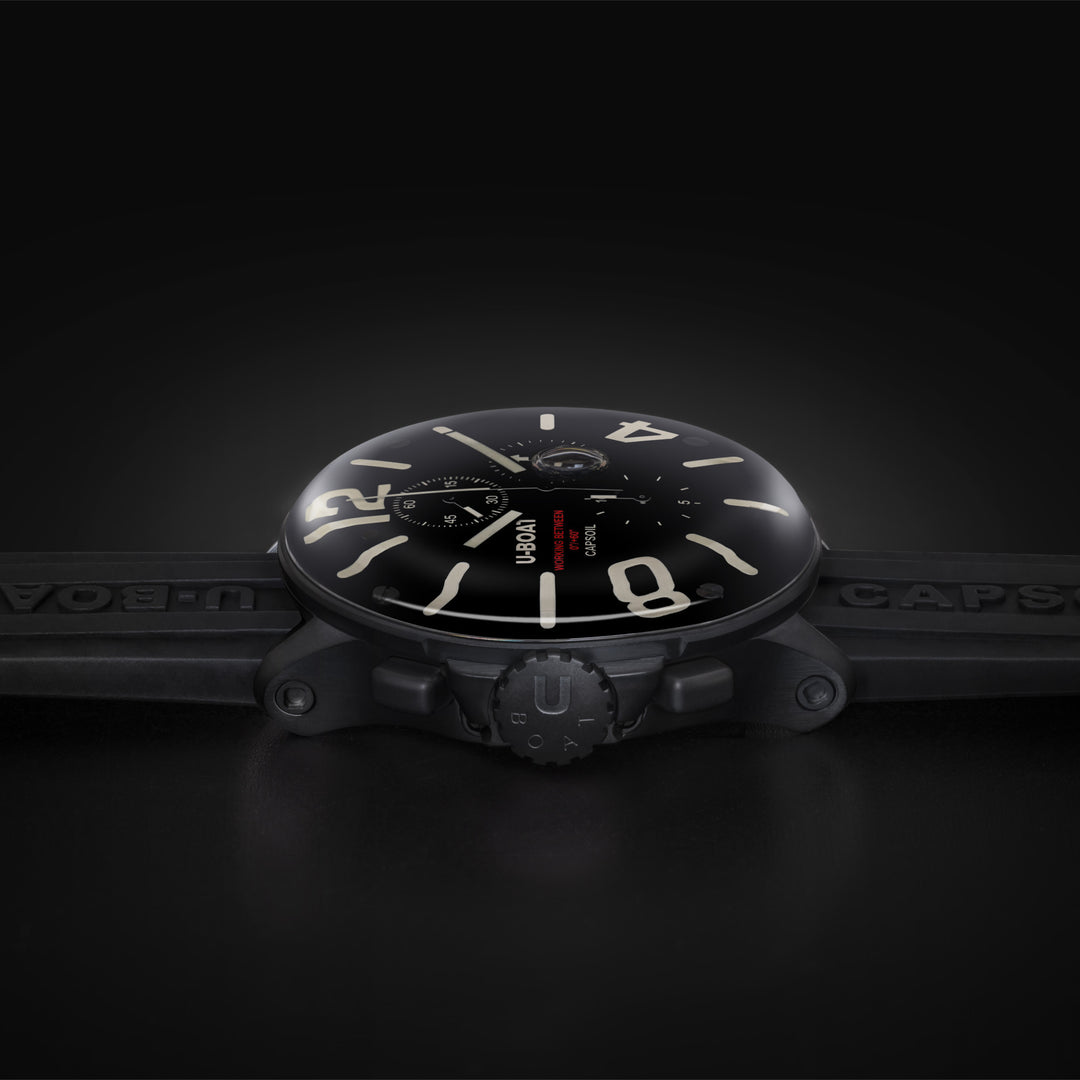 U-BOAT orologio Capsoil Chrono DLC 45mm nero quarzo acciaio finitura DLC nero 8109/D