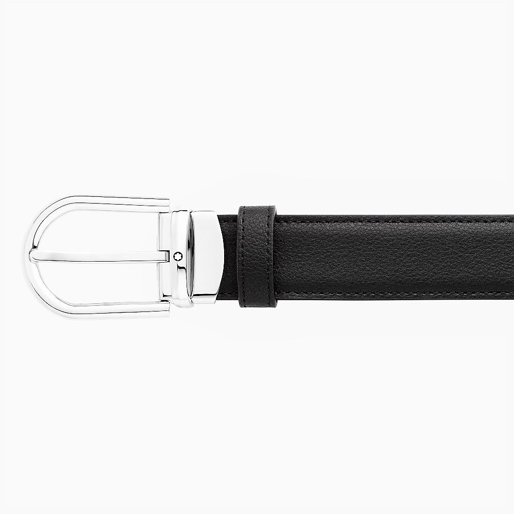 Montblanc cintura 30mm fibbia Cintura con fibbia ad ardiglione a ferro di cavallo finitura palladio lucido reversibile - Capodagli 1937