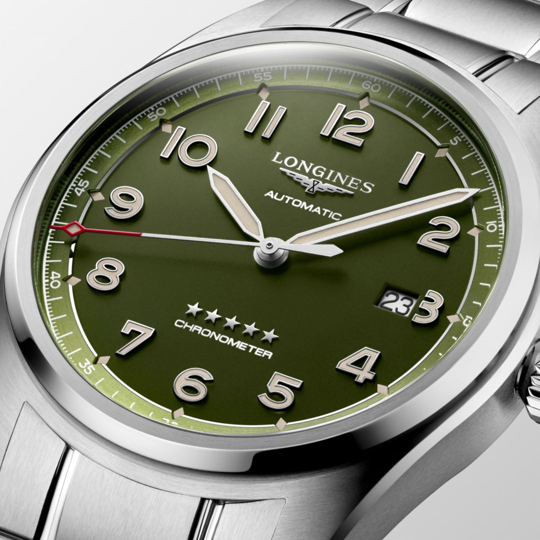 Longines orologio Spirit 42mm verde matt automatico acciaio L3.811.4.03.6 - Capodagli 1937