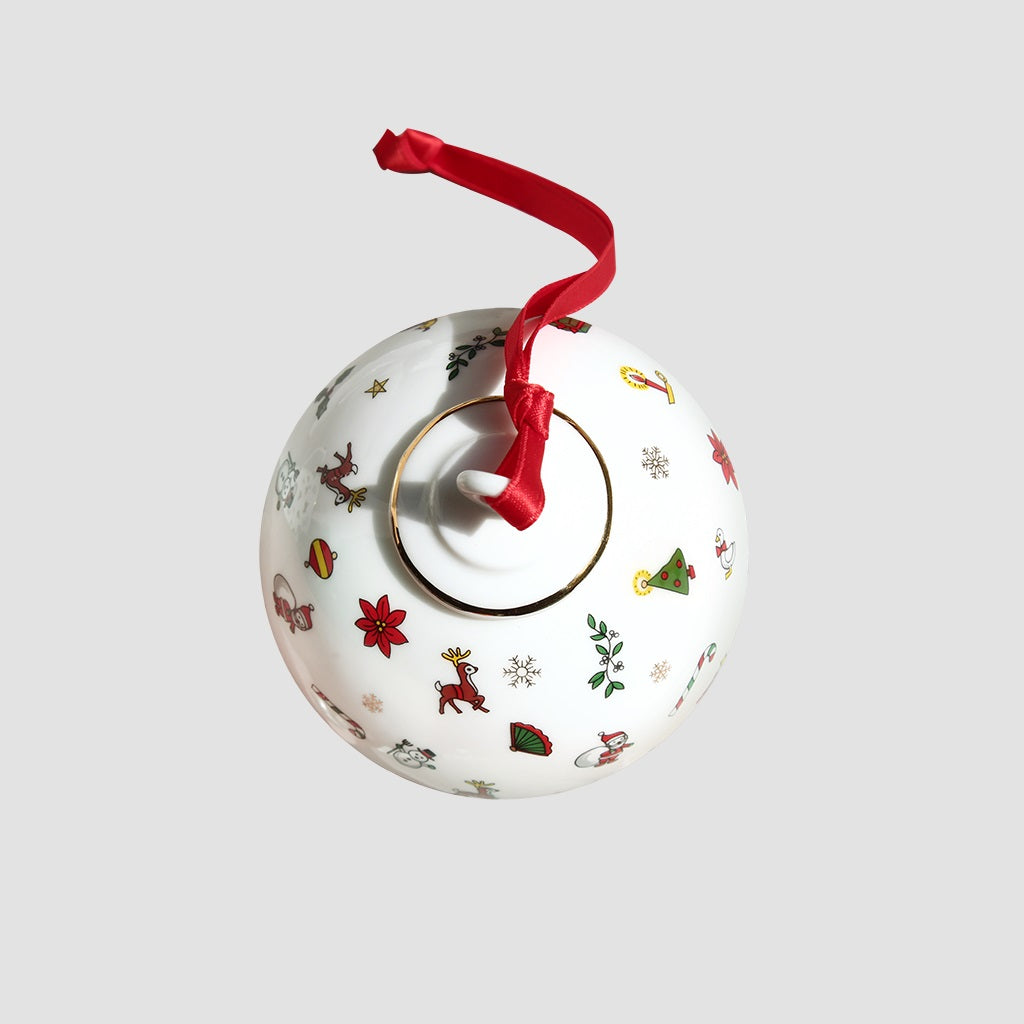 Taitu decorazione sfera Noel Oro Ball 8cm Fine Porcelain 12-4-17