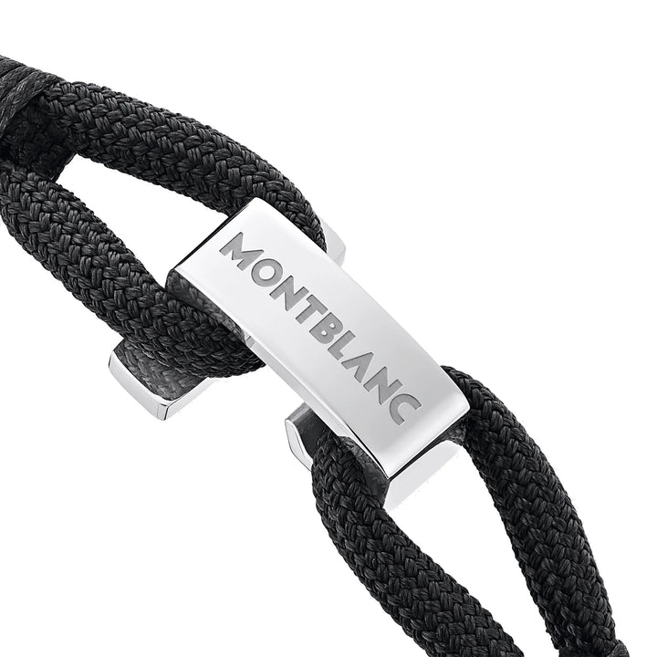 Montblanc Bracelet Me Wrap noir en nylon et acier taille S 12838260