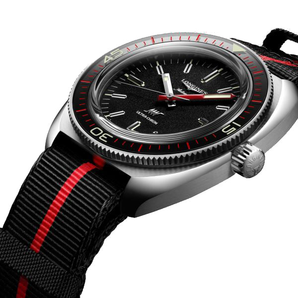 Longines boîtier de montre Ultra-Chron Edition 43mm noir automatique acier L2.836.4.52.9