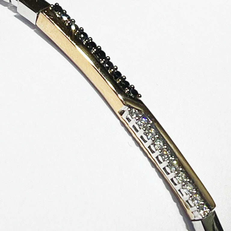 Bracelet David & Delucchi Barre Tennis en or blanc et or rose 18 carats diamants 0075BR