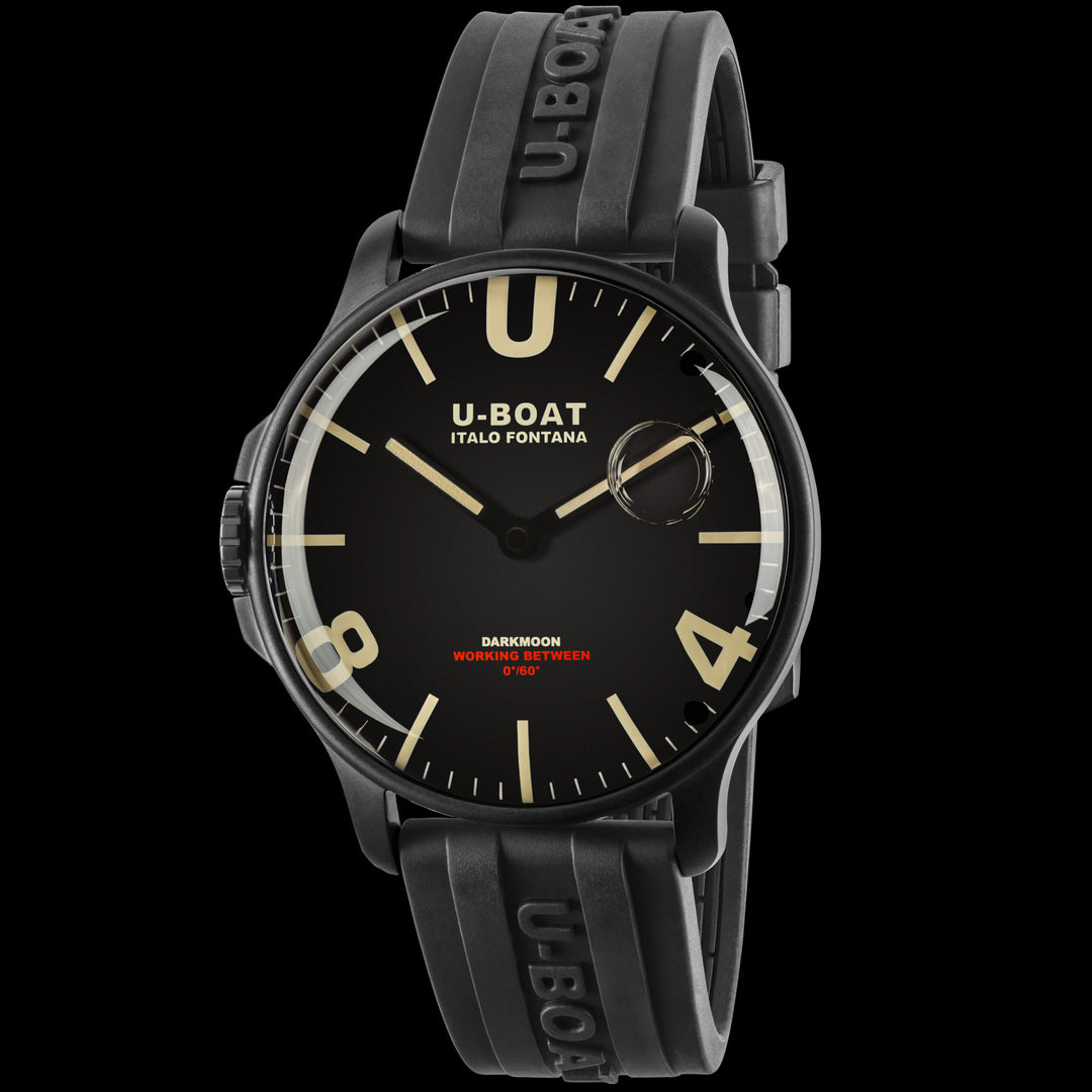 U-BOAT reloj DARKMOON 44mm negro IPB acabado de acero de cuarzo IPB negro 8464-B