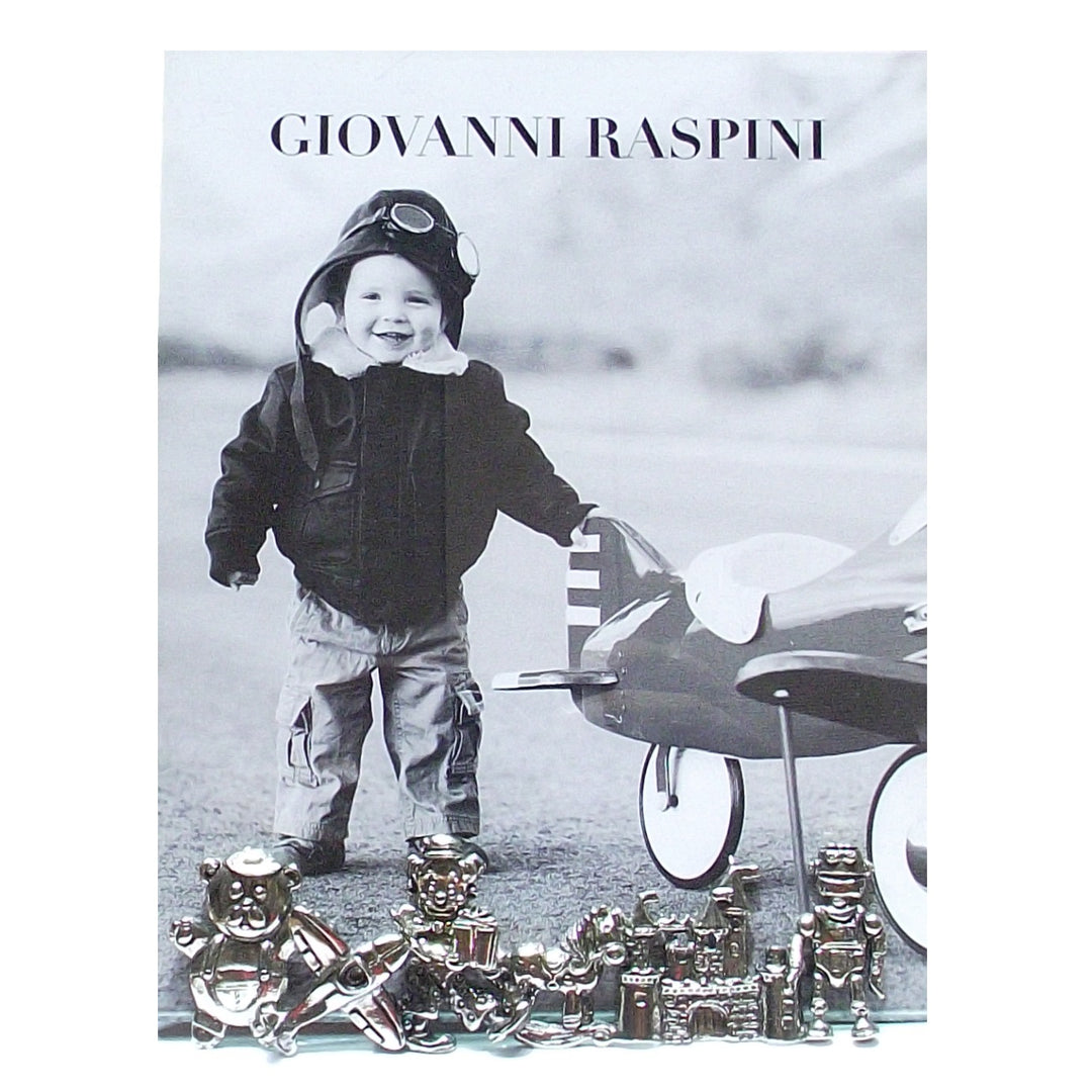 Giovanni Raspini cornice baby vetro 16x20cm bronzo bianco B0227 - Gioielleria Capodagli