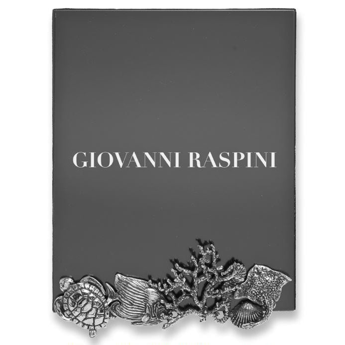 Giovanni Raspini cornice Mare grande vetro 16x20cm bronzo bianco B0356 - Capodagli 1937