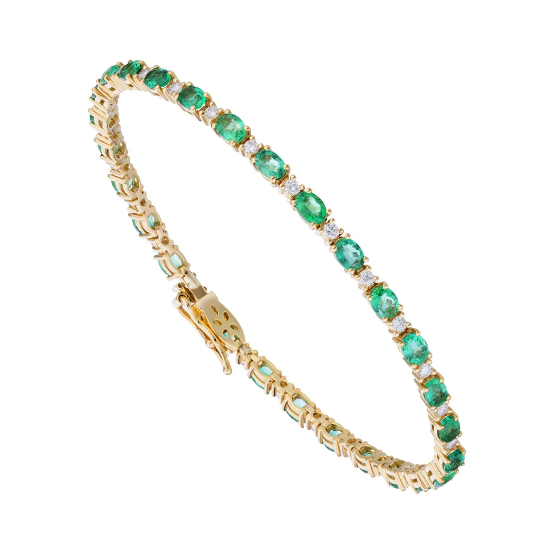 Golay Oval Smaragd Armband und Diamanten