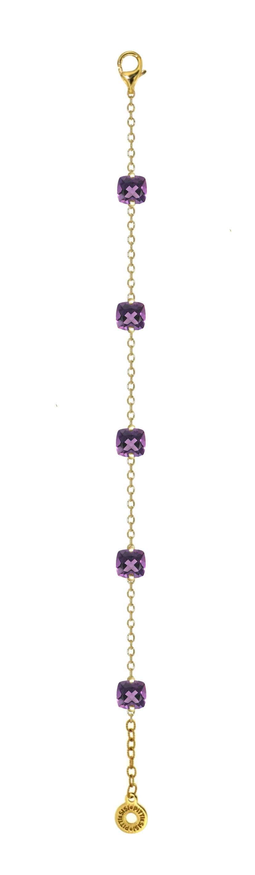 Bracelet arc-en-ciel Pitti et Sisi 925 argent finition PVD or jaune violet quartz BR 9590G/086