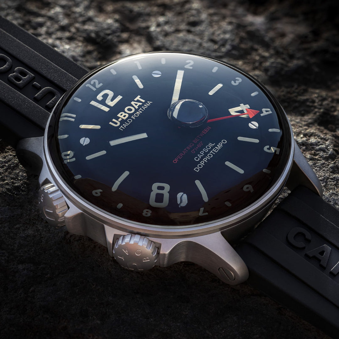 U-BOAT reloj Capsoil Doubletime SS 45mm negro de cuarzo de acero 8769