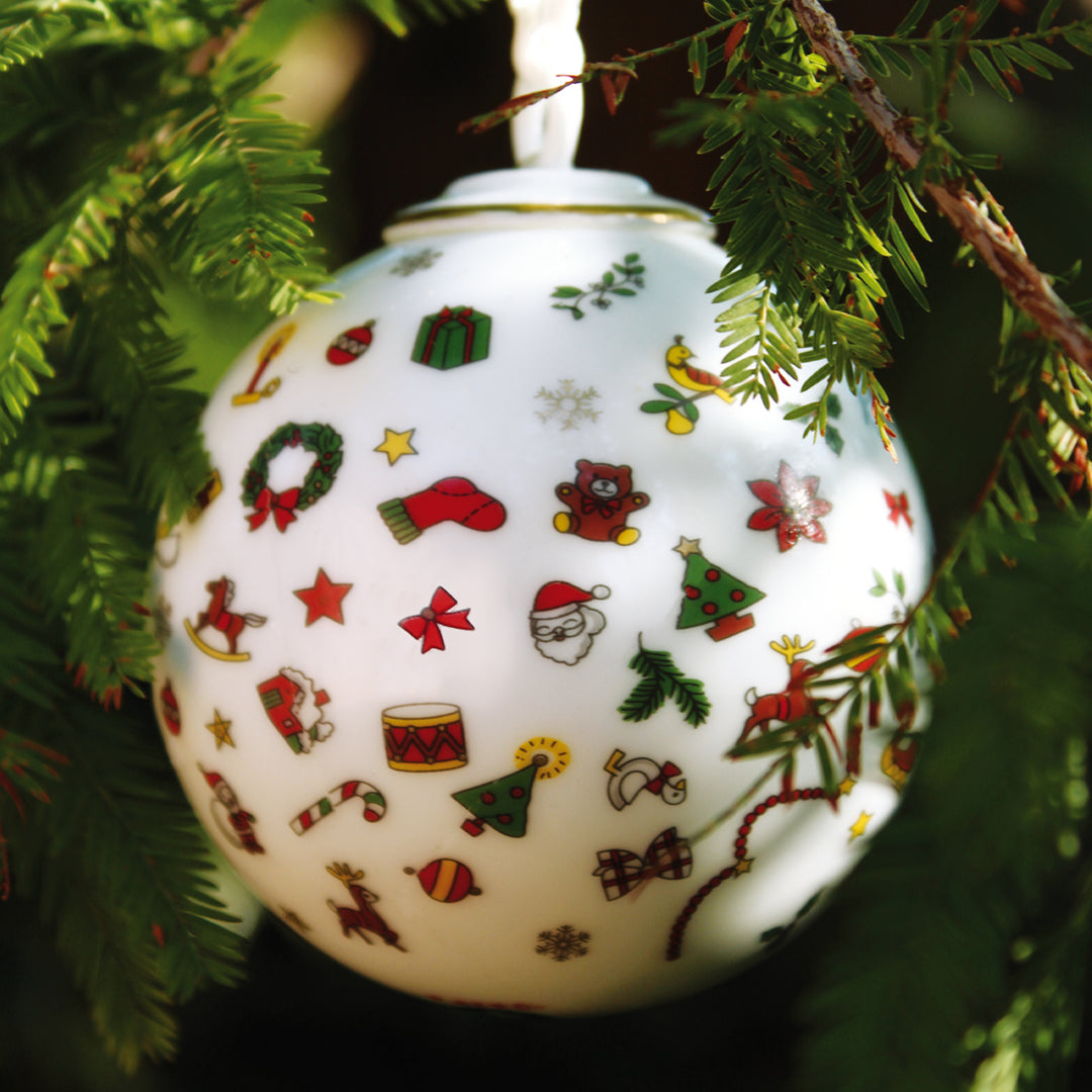 Taitu decoración bola de oro Noel bola 8 cm fino porcelana 12-4-17