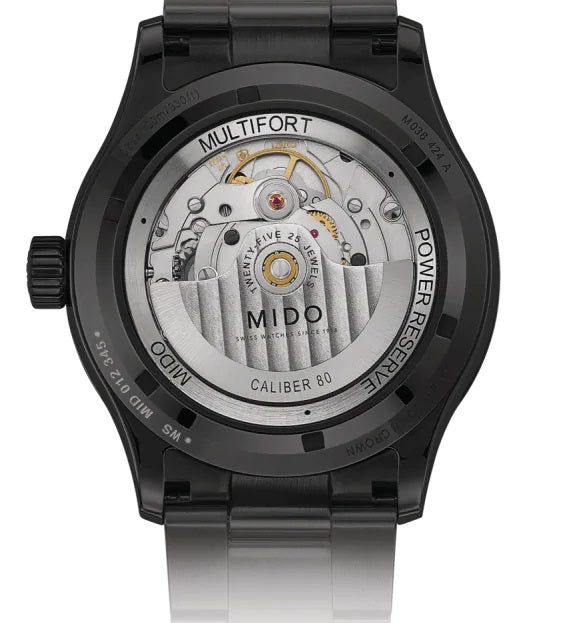 Mido orologio Multifort Power Reserve 42mm acciaio PVD nero automatico M038.424.33.051.00 - Gioielleria Capodagli