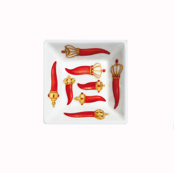 Tat ⁇  bol carré rouge fortune porcelaine fine bone china 12-11-14