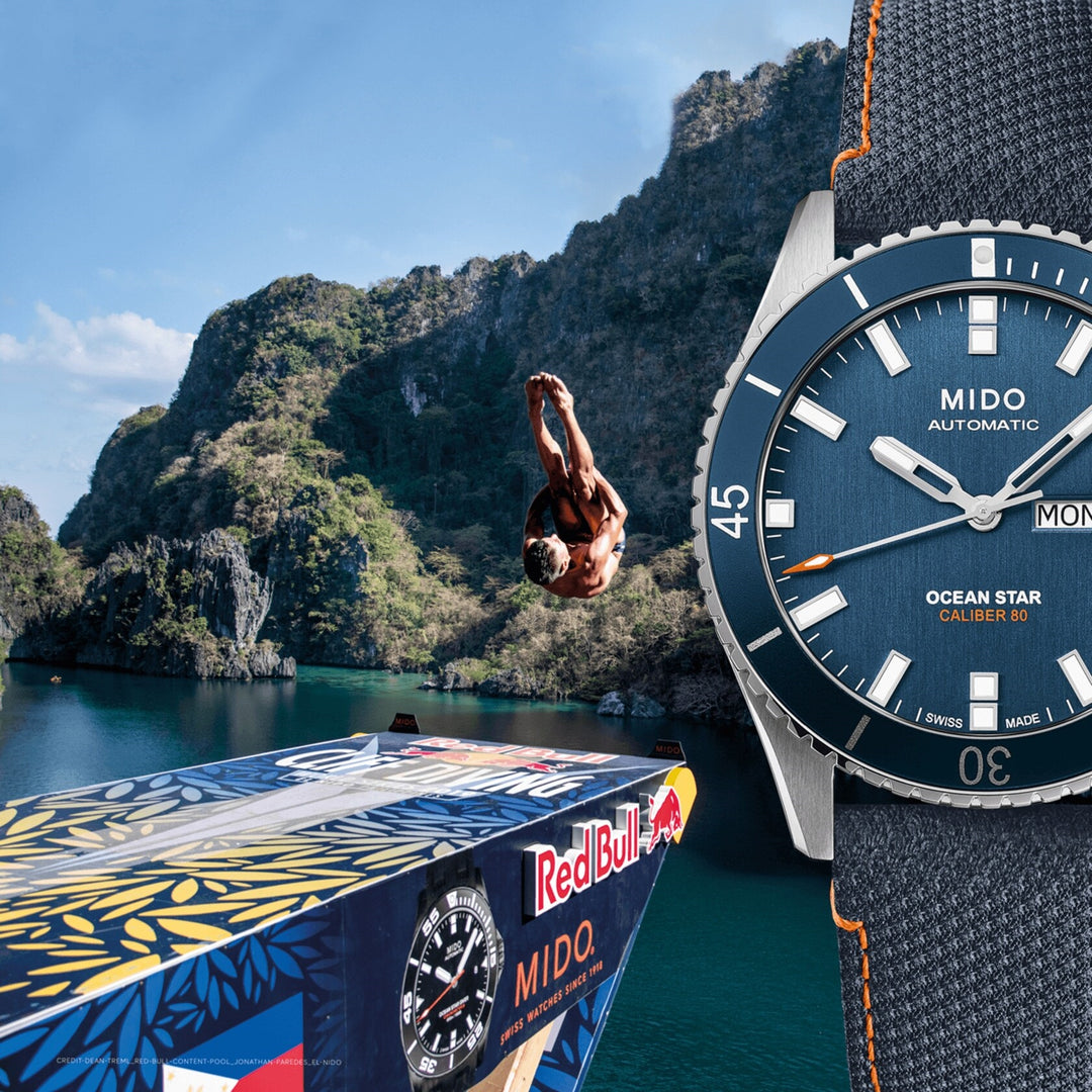 Mido orologio Ocean Star Red Bull Cliff Diving limited edition 500pz 42mm blu automatico acciaio M026.430.17.041.00 - Capodagli 1937