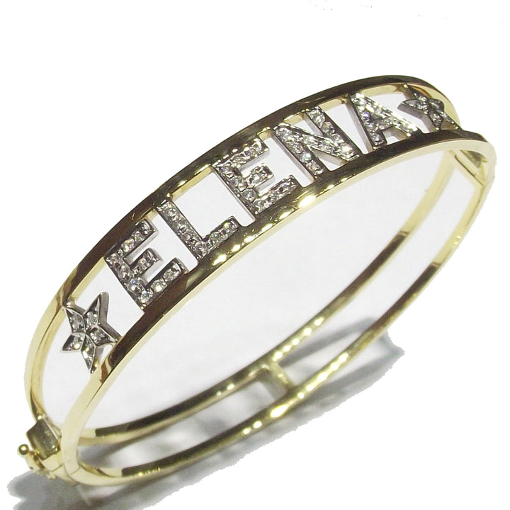 Side bracelet Elena rigid 18kt yellow and white gold diamonds 0055BR