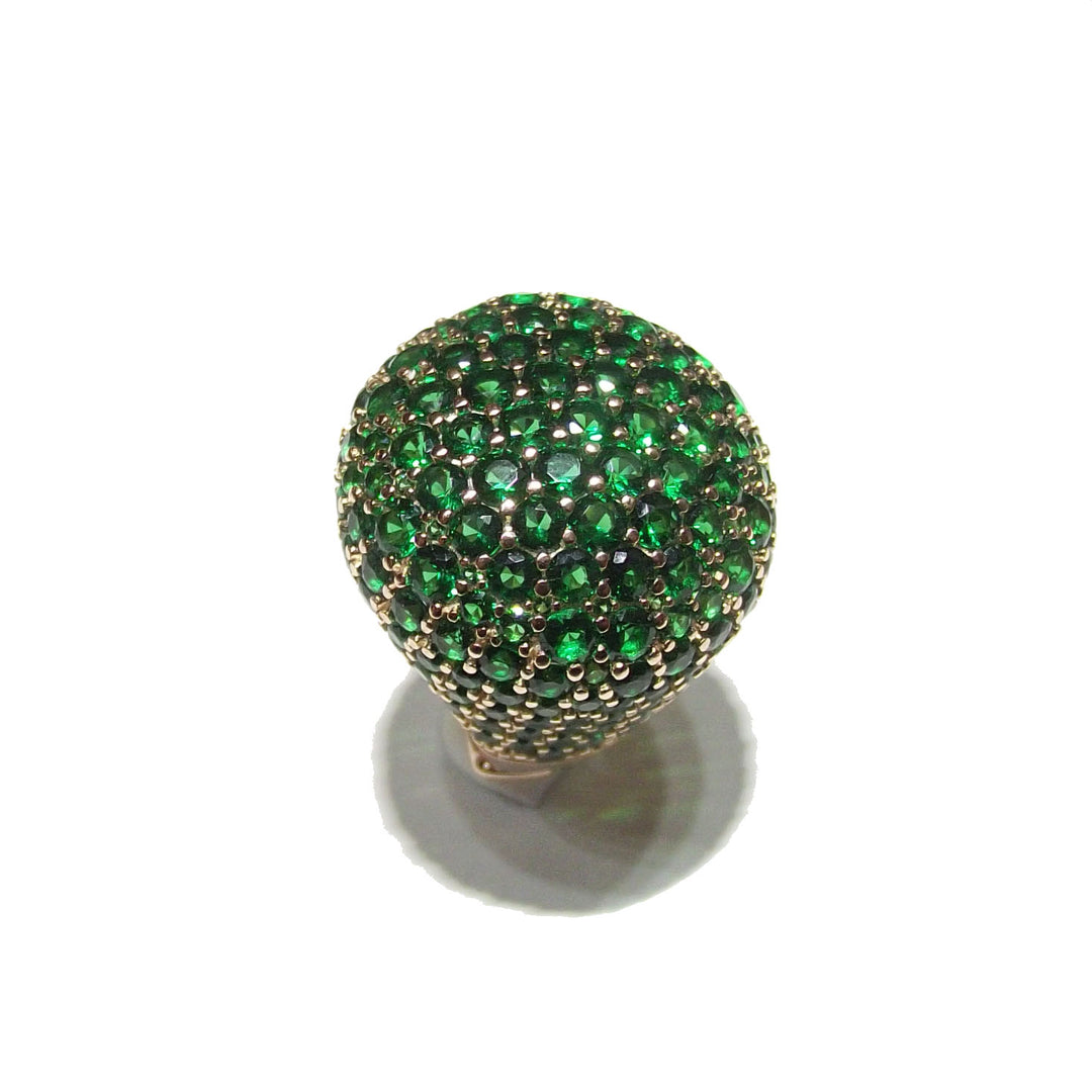 Morositas 925 silver fin PVD yellow gold emerald green quartz ring CPD-ANE-ARG-0001-VE
