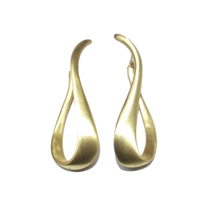 Hoop Earrings 925 Silver Drop PVD Finish Satined Yellow Gold CPD-ORE-ARG-0002-GS