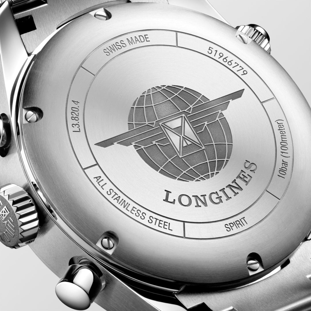 Longines orologio Spirit cronografo 42mm nero mat automatico acciaio L3.820.4.53.6 - Gioielleria Capodagli