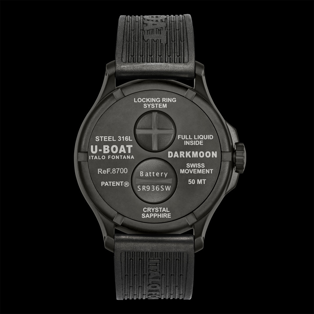 U-BOAT orologio DARKMOON 44mm GREEN IPB SOLEIL quarzo acciaio finitura IPB nero 8698/B - Capodagli 1937