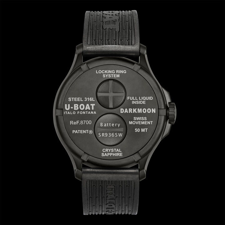 U-BOAT orologio DARKMOON 44mm GREEN IPB SOLEIL quarzo acciaio finitura IPB nero 8698/B - Capodagli 1937