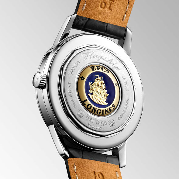 Longines orologio Flagship Heritage 38,5mm nero automatico acciaio L4.795.4.58.0 - Gioielleria Capodagli
