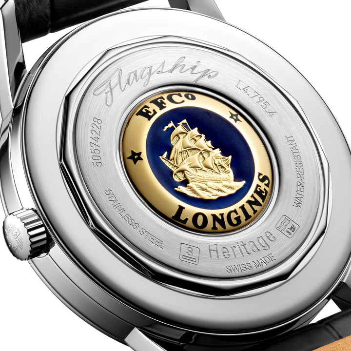 Longines orologio uomo Flaghsip Heritage 38,5mm automatico acciaio L4.795.4.78.2 - Capodagli 1937