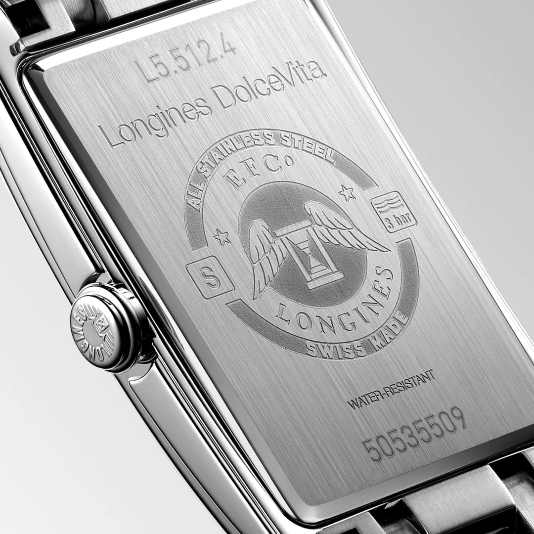 Longines orologio DolceVita 23,3x37mm bianco quarzo acciaio L5.512.4.75.6