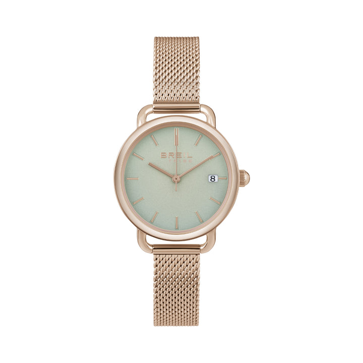 Breil Reloj Eliza 32mm Verde Acabado De Acero De Cuarzo PVD Oro Rosa EW0551