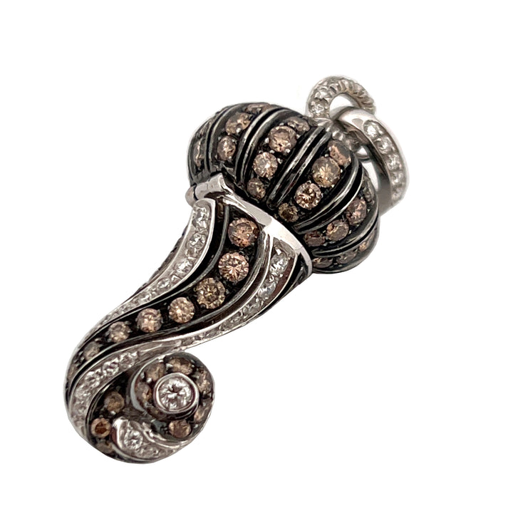 Chantecler pendant charm horn white 18kt white white diamonds and brown ch 21122
