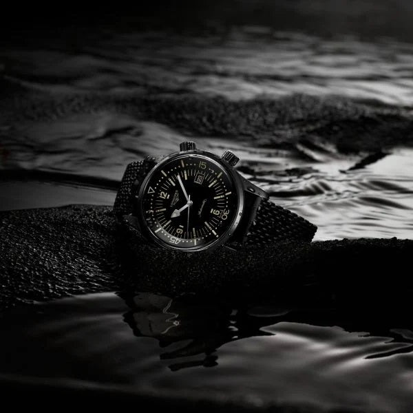 Longines orologio The Longines Legend Diver Watch 42mm nero automatico acciaio finitura PVD nero L3.774.2.50.9 - Capodagli 1937