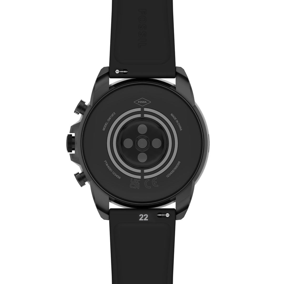 Fossil watch Gen 6 smartwatch with black silicone strap FTW4061