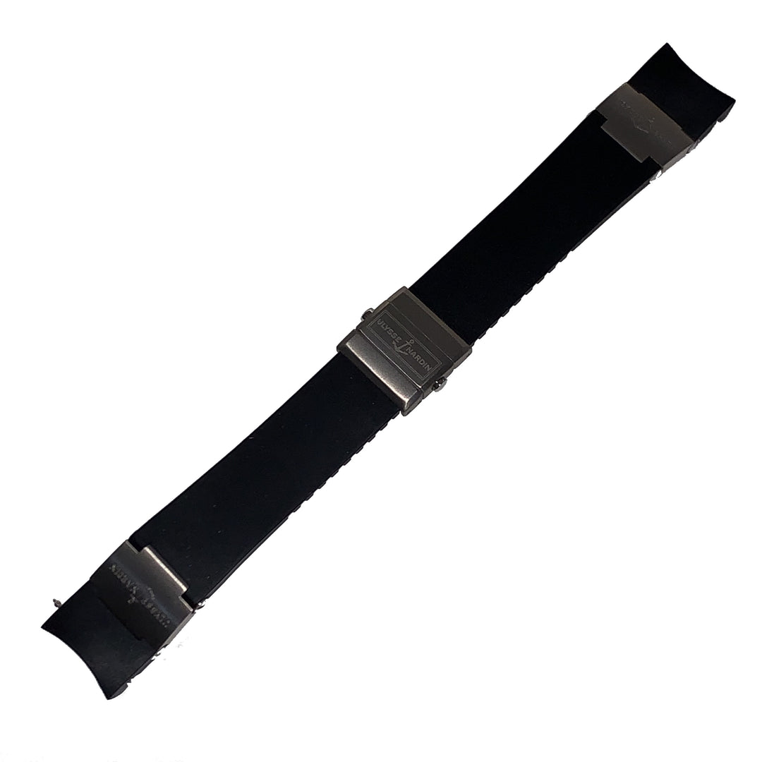 Ulysse Nardin cinturino orologio Marine ansa 20mm caucciù nero e titanio fibbia deployante - Gioielleria Capodagli