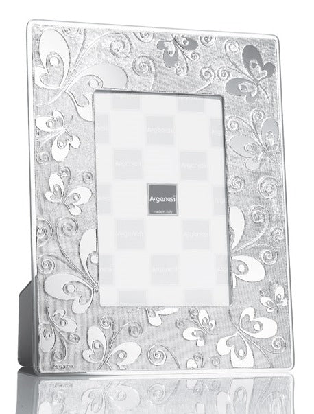 Argenesi Glassrahmen Schmetterling int.10 x 10 cm est.18x18cm Silber 0,013551