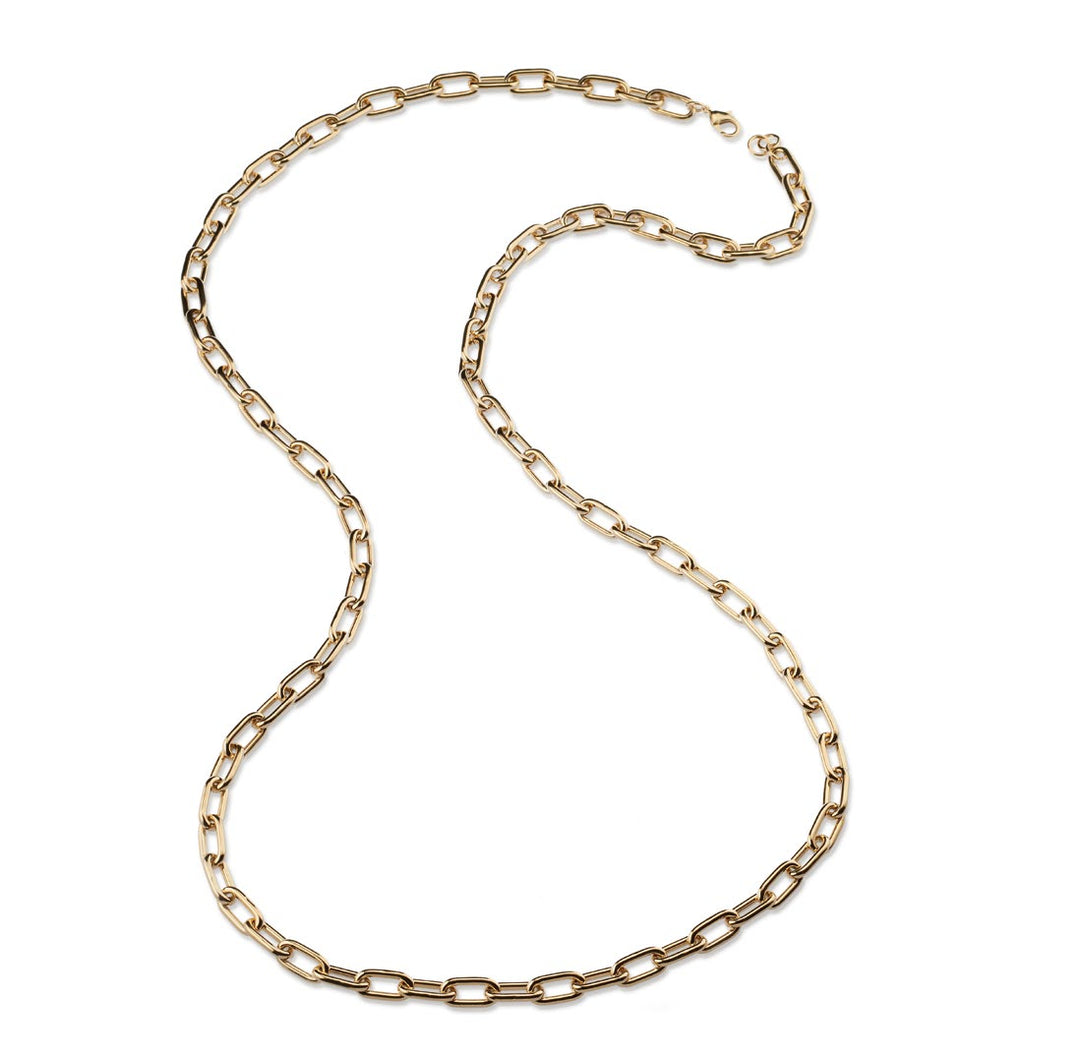 Sovrani collana Fashion Mood 130cm anello catena 10x20mm bronzo dorato J6058 - Capodagli 1937