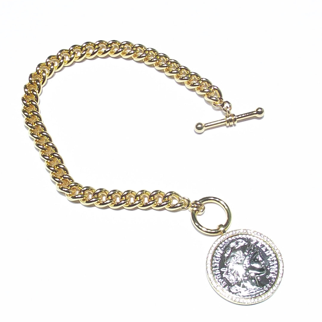 Bracelet à chaîne souveraine Strong Fashion Mood Collection en bronze finition PVD or jaune J6190