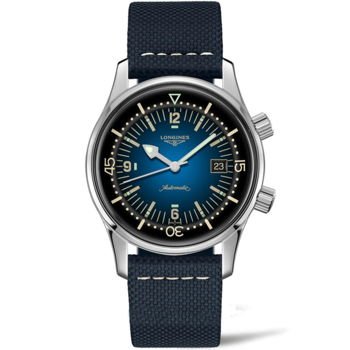 Longines orologio Heritage Legend Diver Blu Watch 42mm blu automatico acciaio L3.774.4.90.2 - Gioielleria Capodagli