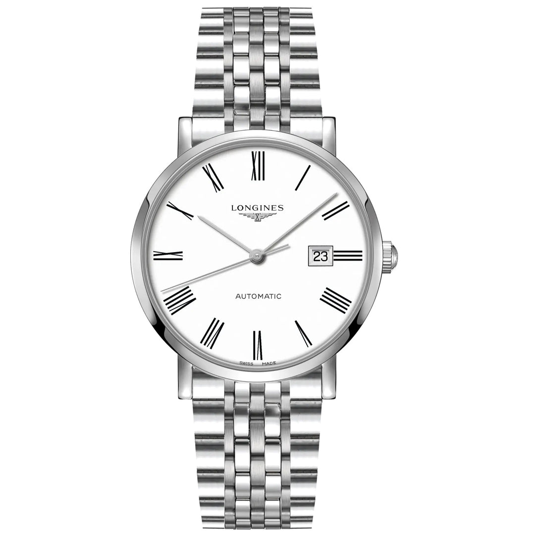 Longines orologio Elegant Collection 41mm bianco automatico acciaio L4.911.4.11.6