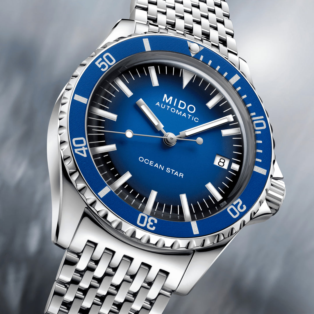 Montre Mido Ocean Star Tribute Limited Edition 200pcs 40mm bleu acier automatique