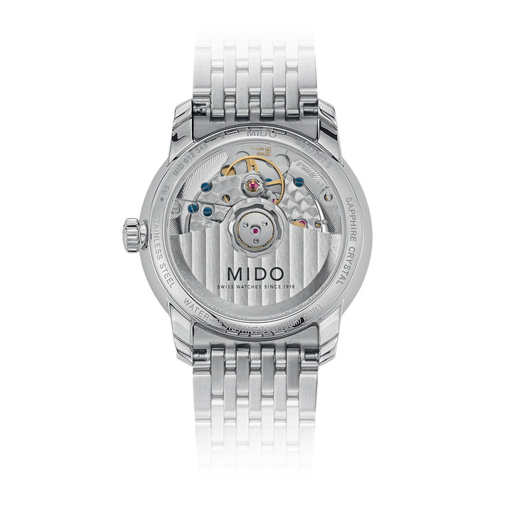 Mido orologio Baroncelli Heritage Lady 33mm bianco automatico acciaio M027.207.11.016.00