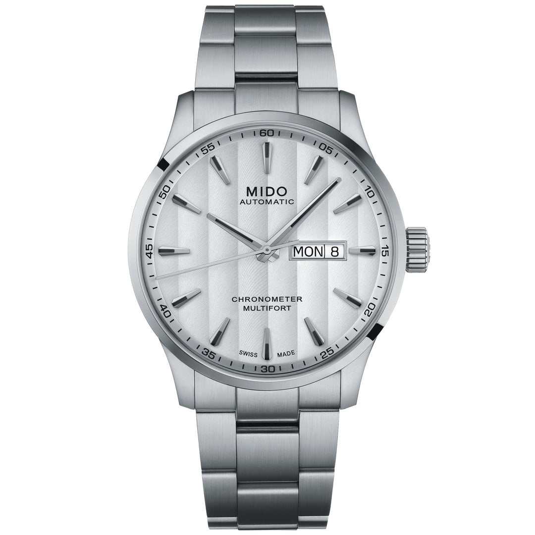 Mido orologio Multifort Chronometer 1 COSC 42mm bianco automatico acciaio M038.431.11.031.00 - Capodagli 1937