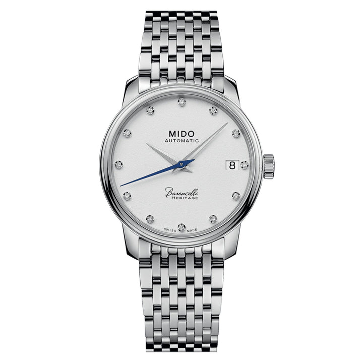 Mido montre Baroncelli Heritage Lady 33mm blanc automatique en acier M027.207.11.016.00